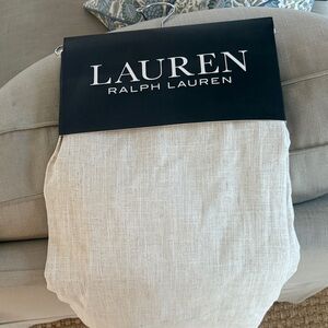 Two Sets of Lauren Ralph Lauren Natural Linen Fabric 96” Curtain Panels
